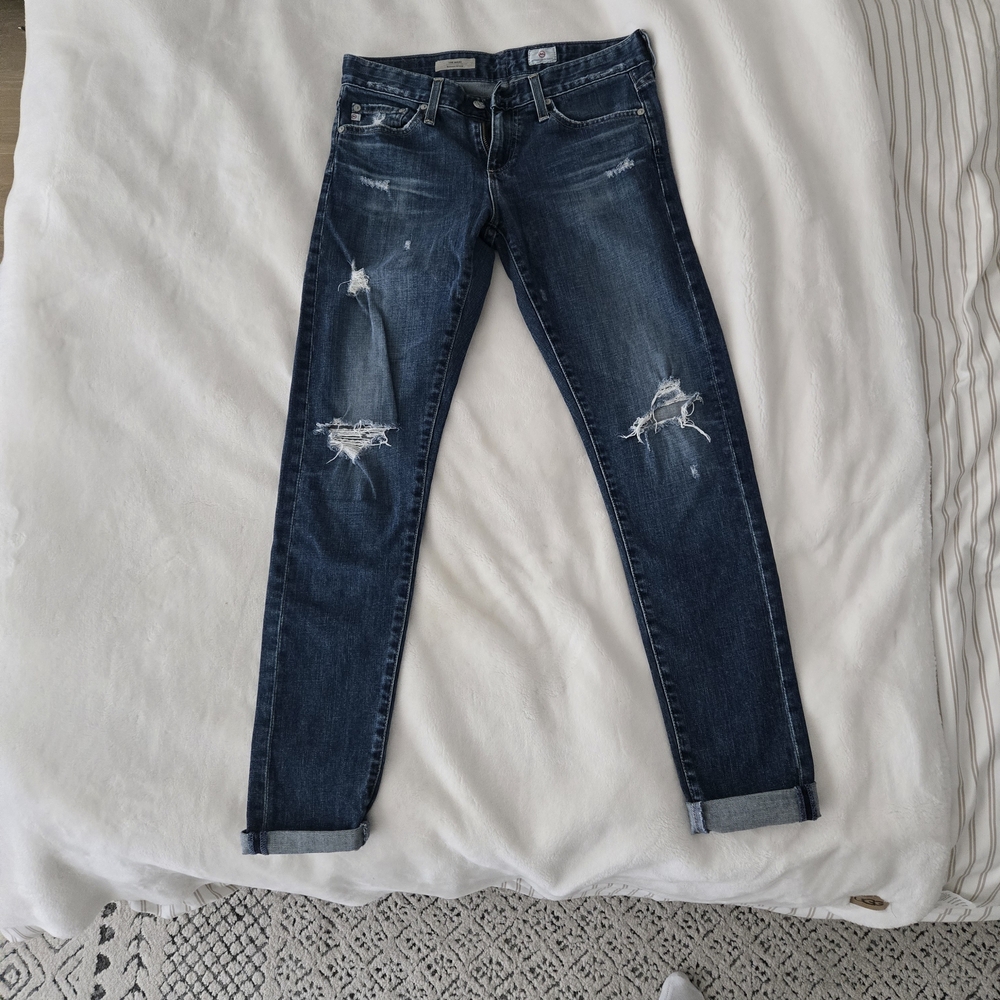 AG Adriano Goldschmied Medium Blue Straight Leg Jeans